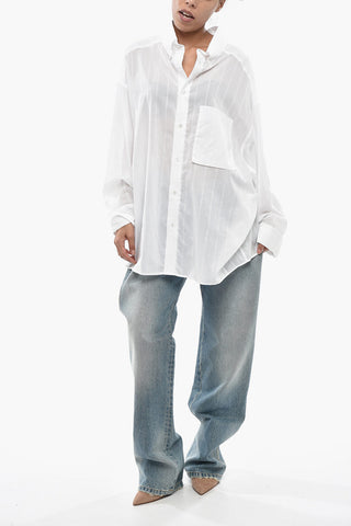 Camicia Button Down NATHALIE In Cotone a Righe Glitter