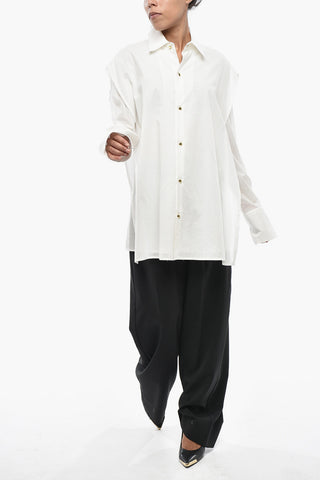 Cotton Poplin Blouse BLANCA With Gold-Effect Buttons
