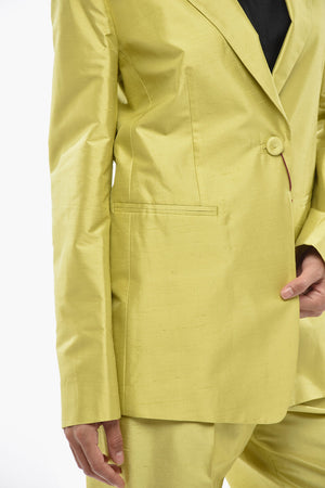 STUDIO Silk Blazer VERANDA with Fabric-Covered Button