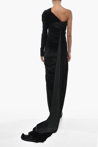 Vestito Asimmetrico in Velour Monospalla