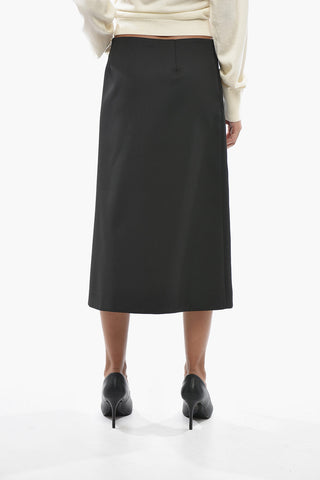 SPORTMAX A-Line Midi Skirt BIADA in Solid Colour