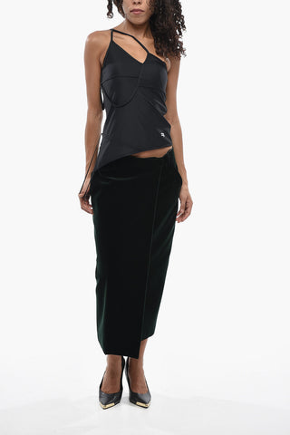 Kurzes Halterneck-Top Aus Stretch-Nylon