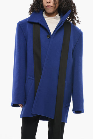 Wool Maxi Coat With Belt And Concealed Buttoning