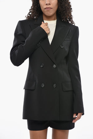 SPORTMAX Cashmere Double-Breasted Jacket ADAMO with Peak Lapel