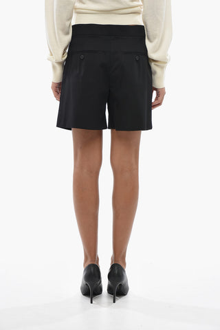 STUDIO Stretch Cotton Shorts ADRIA With Double Pleats