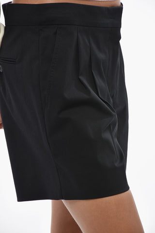 STUDIO Stretch Cotton Shorts ADRIA With Double Pleats