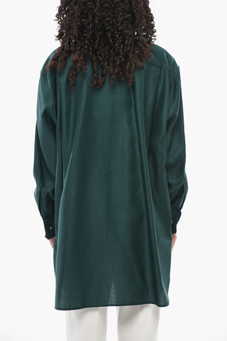 Oversize-Bluse aus leichter Baumwolle ANTA mit Stehkragen