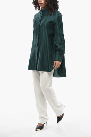 Oversize-Bluse aus leichter Baumwolle ANTA mit Stehkragen