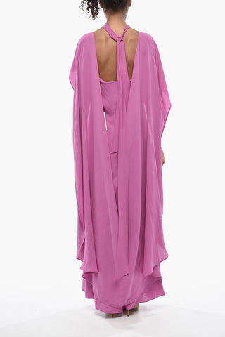 Maxi-Kleid Aus Seide Mit Neckholder In Uni