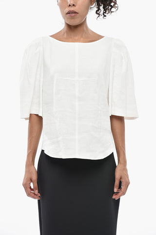 Solid-Color Blouse KERIA With Puff Sleeves