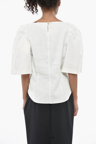 Solid-Color Blouse KERIA With Puff Sleeves