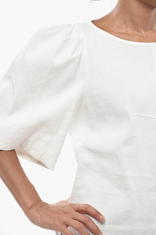 Solid-Color Blouse KERIA With Puff Sleeves