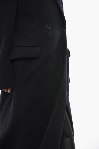 Wool And Nylon Double-Breasted Maxi Coat