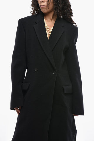 Wool And Nylon Double-Breasted Maxi Coat