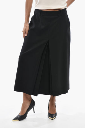 Wool-Twill Wide-Leg Shorts
