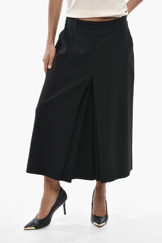 Wool-Twill Wide-Leg Shorts