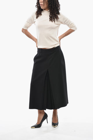 Wool-Twill Wide-Leg Shorts