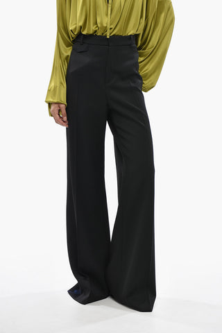 High-Waist Virgin Wool Palazzo Pants