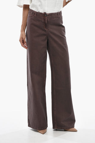 Solid-Color Wide-Leg Jeans
