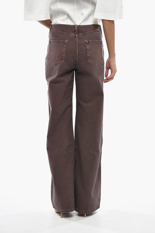 Solid-Color Wide-Leg Jeans