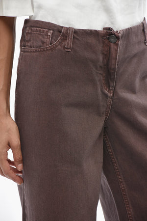 Einfarbige Jeans Mit Weitem Bein