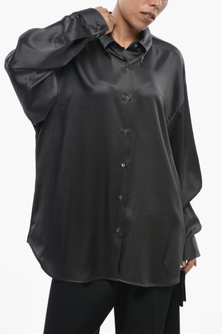 Oversize-Button-Down-Hemd aus Satin