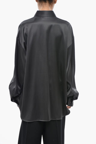 Oversize-Button-Down-Hemd aus Satin