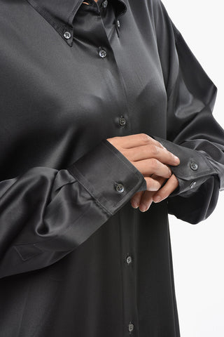 Oversize-Button-Down-Hemd aus Satin