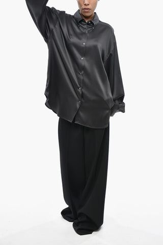 Oversize-Button-Down-Hemd aus Satin