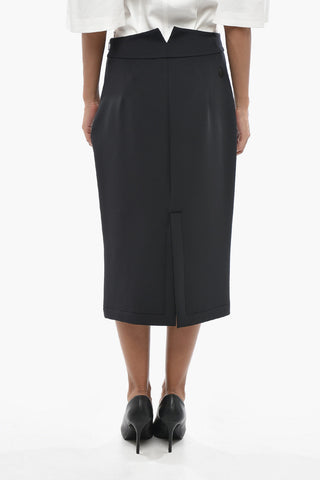 4 EDWARD ENNINFUL Technical Fabric Midi Skirt With Slit