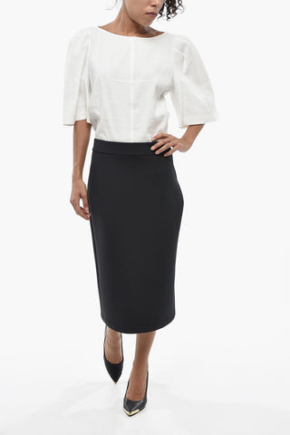 4 EDWARD ENNINFUL Technical Fabric Midi Skirt With Slit
