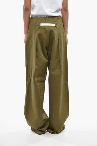 Wide-Leg-Hose aus Baumwolle mit Allover-Strass