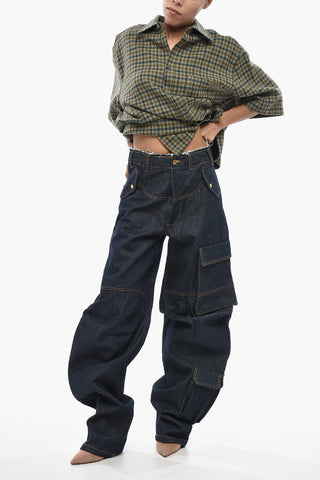 Cargo Jeans ROSALIND with 22cm Frayed Details