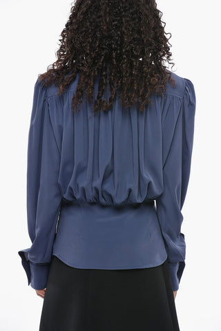 SPORTMAX Bluse SALVIA einfarbig mit Falten-Design