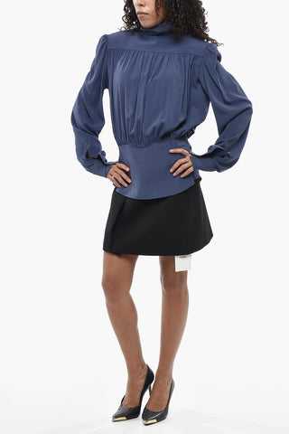 SPORTMAX Bluse SALVIA einfarbig mit Falten-Design