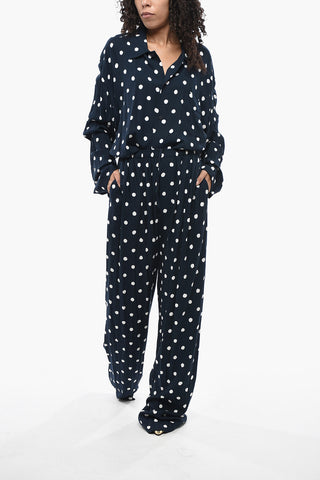 Weit geschnittene Pyjamahose mit Punkten