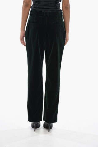 Velours-Hose mit mittlerer Taille