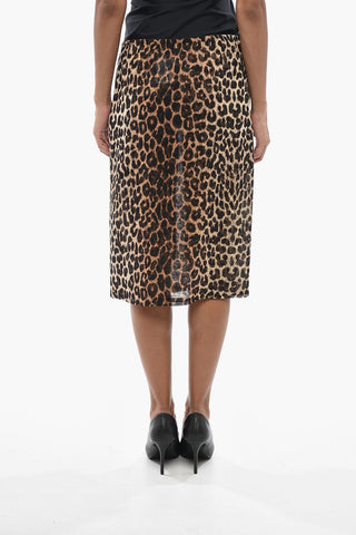 Satin Skirt with Animal Print