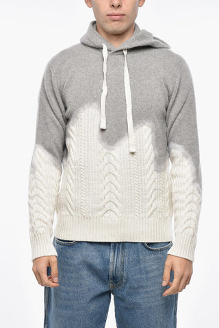 Strick-Sweatshirt mit Zopfmuster-Detail