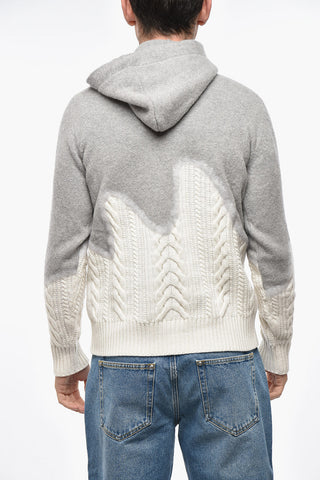 Strick-Sweatshirt mit Zopfmuster-Detail