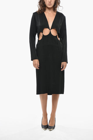 Satin-Tunika mit Cut-Out-Details