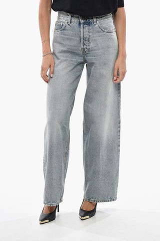 Loose-Fit Jeans with Chairo Wash and Logo Button 27cm