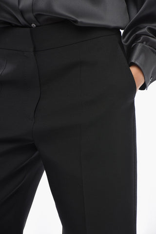 Virgin Wool Trousers with Cuffed Hem