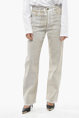 5-Pocket Linen Trousers With Logo Button