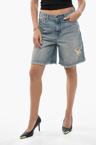 Distressed-Effect Shorts LOLA with Frayed Hem