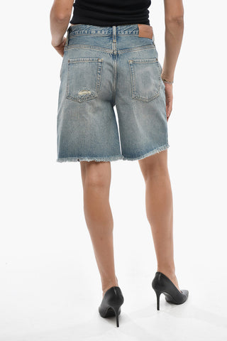 Distressed-Effect Shorts LOLA with Frayed Hem