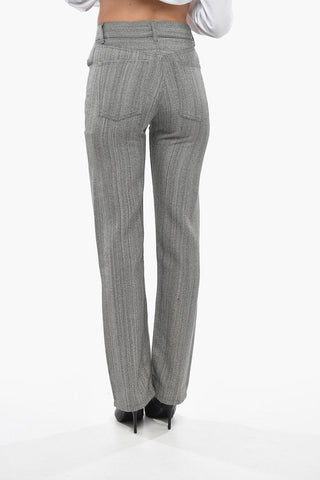 Silk-Blend Five-Pocket Trousers With Mid Rise