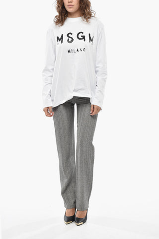 Silk-Blend Five-Pocket Trousers With Mid Rise
