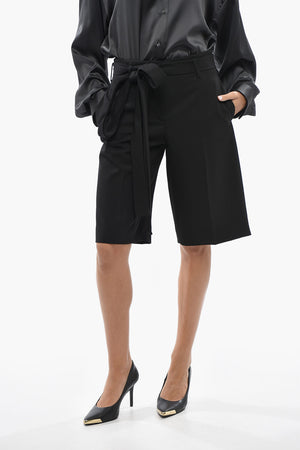 Virgin Wool Shorts with Belt