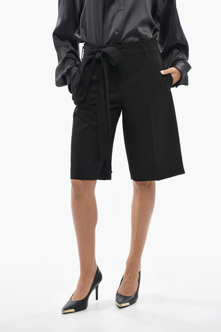 Virgin Wool Shorts with Belt